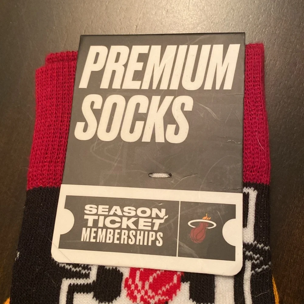 NWT! Miami Heat Logo Crew Socks “35th Anniversary” Edition